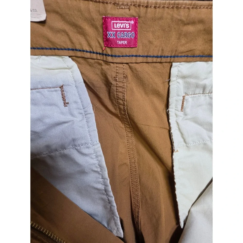 Levis XX Cargo Taper Pants Mens 38x32 Brown Stretch NWT